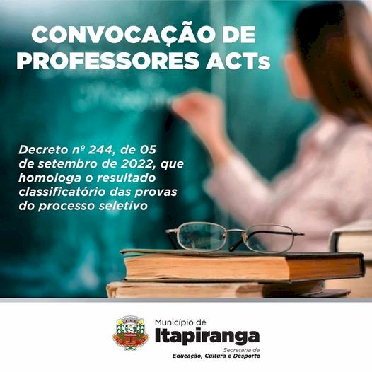 CONVOCAÇÃO DE PROFESSORES ACTS