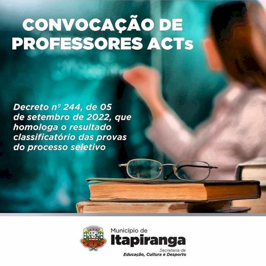 CONVOCAÇÃO DE PROFESSORES ACTS