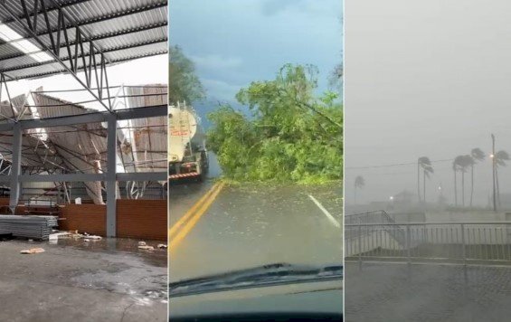 Temporal faz ‘dia virar noite’ e ventos de 90 km/h assustam moradores do Oeste de SC