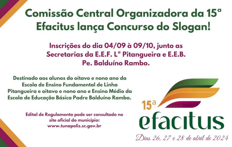 CCO DA 15ª EFACITUS LANÇA CONCURSO DE SLOGAN!