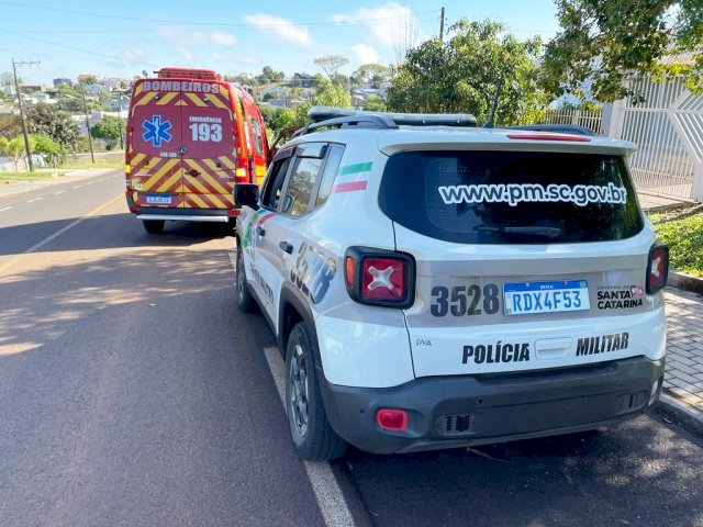 Motociclista causa colisão e foge do local em São Miguel do Oeste