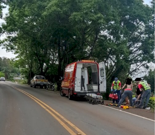 ​Motociclistas sofrem ferimentos após colisão em Iporã do Oeste