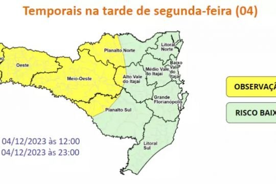 Granizo, temporais e mar agitado: Defesa Civil emite alertas para tempo instável em SC