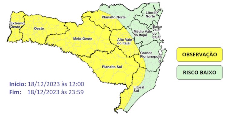 Defesa Civil: Temporais isolados preveem chuvas intensas para esta segunda-feira