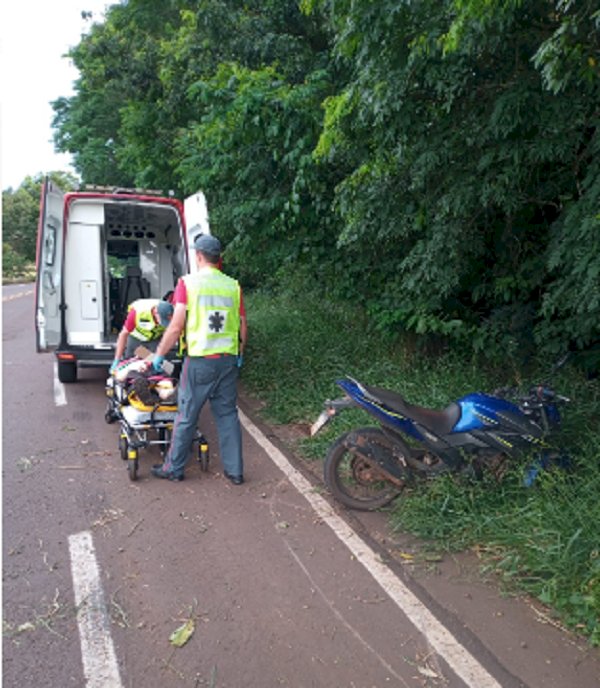 Motociclista sofre ferimentos após acidente em Iporã do Oeste