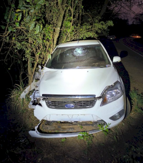 Veículo sai de pista e colide com árvore na SC-163 em Itapiranga