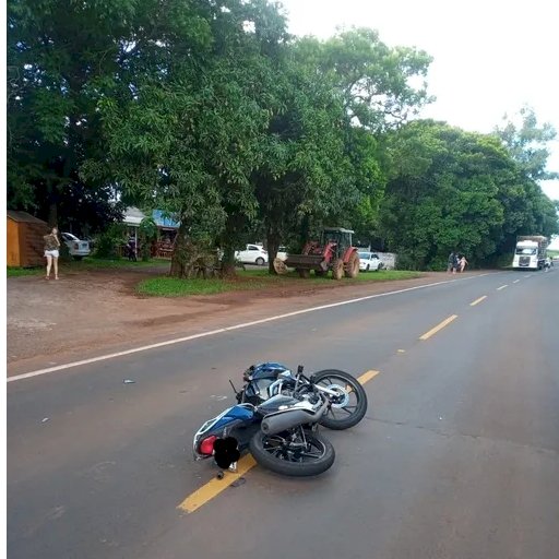 Motociclista fica ferido em colisão contra carro na SC-163 em Iporã do Oeste