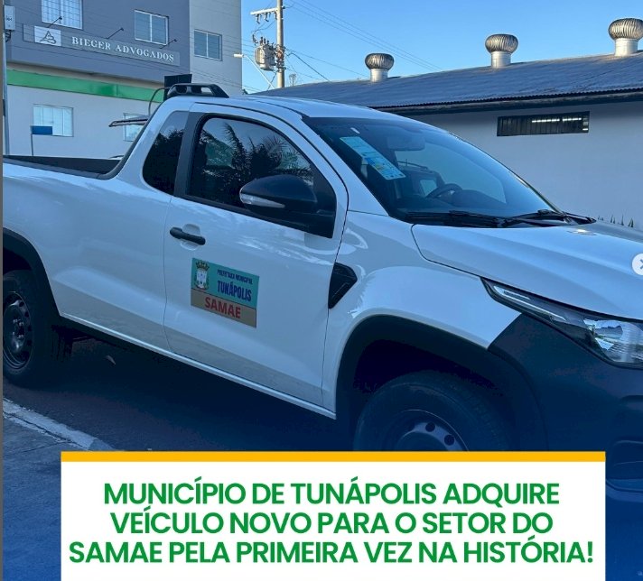Tunápolis adquire novo veículo para o setor do Samae